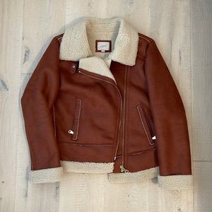Loft Sherpa lined bomber jacket. NWOT. Great for fall/winter styling.